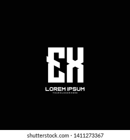 Initial letter EX minimalist art logo vector