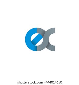 initial letter ex modern linked circle round lowercase logo blue gray