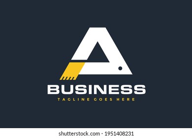 initial letter A excavator logo	