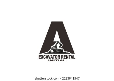 initial Letter A excavator logo
