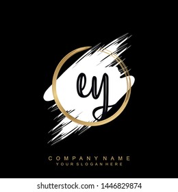 Initial letter EY beautiful handwriting logo vector template