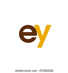 Initial letter EY brown yellow color logo