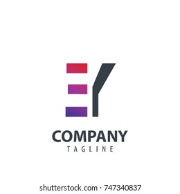 Initial Letter EY Design Logo