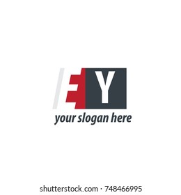 Initial Letter EY Design Logo With Square