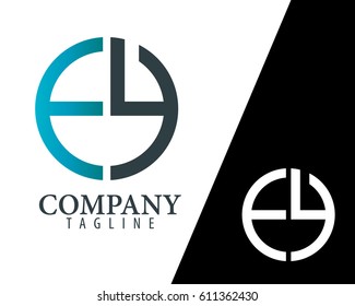 Initial Letter EY FY With Linked Circle Logo