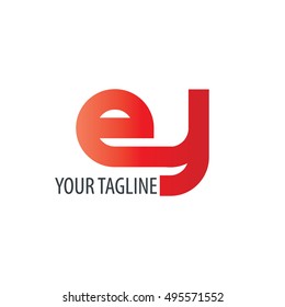 Initial Letter EY Linked Circle Lowercase Logo Red