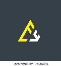 Initial Letter EY Linked Triangle Design Logo