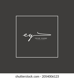 Initial Letter EY Logo - Handwritten Signature Style logo