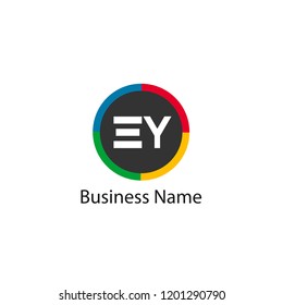 Initial Letter EY Logo Template Design