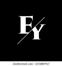 Initial Letter EY Monogram Sliced. Logo template isolated on white background