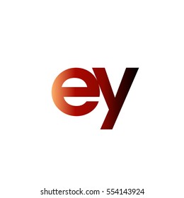 Initial letter EY red brown gradation color logo