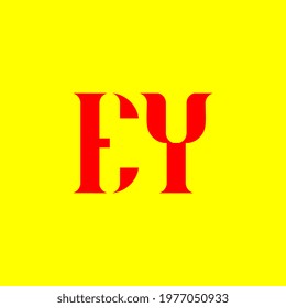 Initial letter EY uppercase monogram logo.