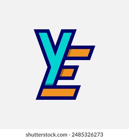 Initial Letter EY or YE Logo, Monogram Logo letter E with Y combination, design logo template element, vector illustration