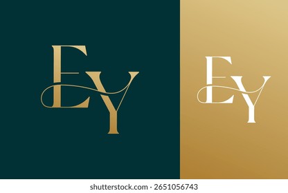 Initial letter EY YE logo design vector illustration for couple, wedding, and business