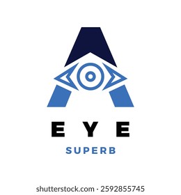 initial letter a eye icon logo design template