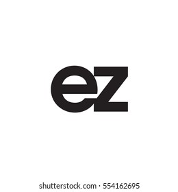Initial letter EZ black white logo