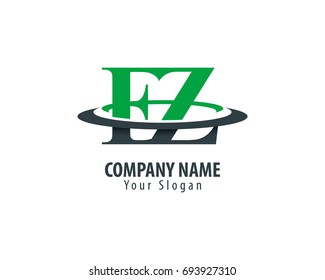 Initial Letter EZ FZ Swoosh Design Logo