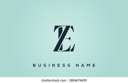 initial letter ez linked circle lowercase monogram logo black