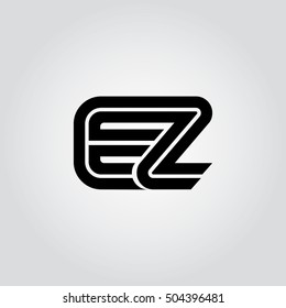 Initial Letter EZ Linked Design Logo Black