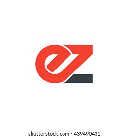 initial letter ez linked round lowercase logo red