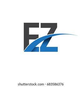 initial letter EZ logotype company name colored blue and grey swoosh design. vector logo for business and company identity.
