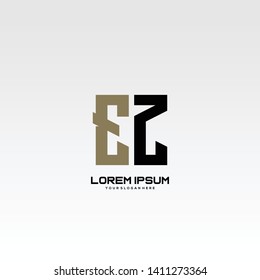 Initial letter EZ minimalist art logo vector