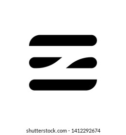 Initial letter ez minimalist typographic art monogram negative space silhouette business brand identity logo, black color on white background.