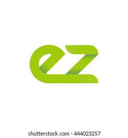 initial letter ez modern linked circle round lowercase logo green