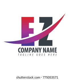 Initial Letter EZ Overlapping Logo