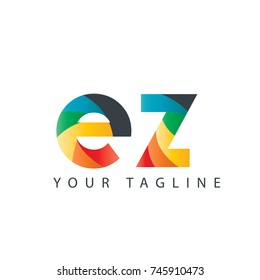 Initial Letter EZ Rounded Design Logo