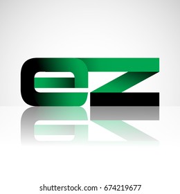 Initial letter EZ uppercase modern and simple logo linked green and black colored, isolated in white background. Vector design for company identity