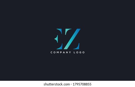 Plantilla vectorial de diseño de logotipo EZ o ZE de la carta inicial. Ilustración del vector de diseño del logotipo EZ de resumen creativo