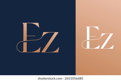 Letra inicial EZ ZE logotipo design vetor ilustração para casal, casamento e negócios