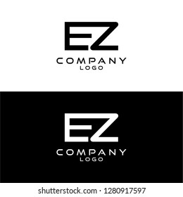 initial letter ez, ze logotype company name design template vector