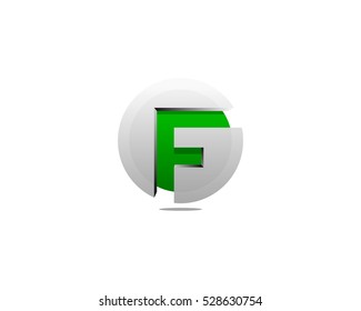 Initial Letter F 3D Circle Logo Design Template