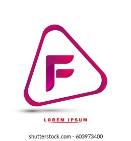 initial letter F. 3d Logo and template for business