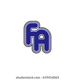 initial letter f and a. fa monogram outline logo