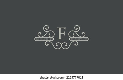 Initial letter F. Abstract fancy logo with monogram icon in elegant style
