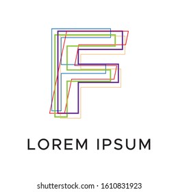 initial letter f abstract line logo
