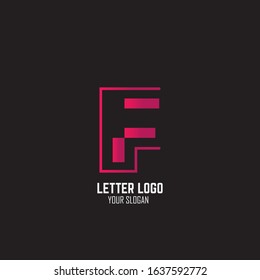 Initial Letter F Abstract With Line and Gradient