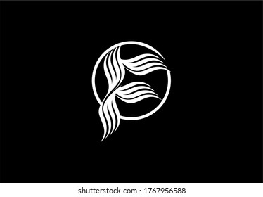 Initial Letter F Abstract Linked Circle Shape Swoosh Style Wing Logo