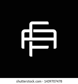 Initial letter A and F, AF, FA, overlapping interlock monogram logo, white color on black background