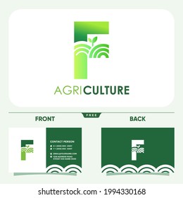 Initial Letter F Agriculture Logo Design Vector Graphic Icon Emblem Illustration
