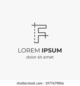 initial letter F with architecture element. logo for company