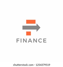Initial Letter F with Arrow Icon Symbol Logo Design