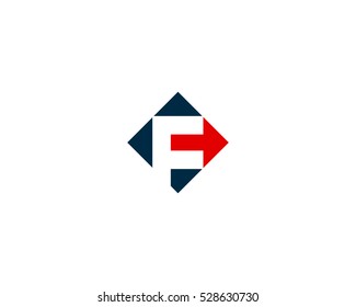 Initial Letter F Arrow Logo Design Template