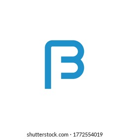 letra inicial F y B, BF, logotipo de FB, plantilla de diseño de estilo de arte de línea monográfica