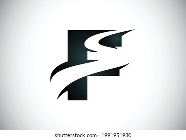 Initialbuchstabe F mit hinterem Leerzeichen S oder Pfadlogo-Design, Vektorvorlage für grafische Alphabet-Symbole für Unternehmensidentität