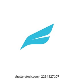 Initial Letter F with Bird Silhouette for Falcon Free Freedom Fly Flying Flight Feathers

