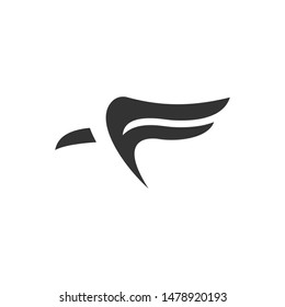 initial letter f bird vector